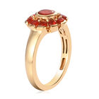 Mexikanischer Kirschfeuer-Opal Ring 925 Silber vergoldet  ca. 0,67 ct image number 4