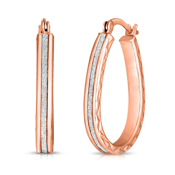 Creolen, 925 Silber ros&eacute;vergoldet ca. 2,60g