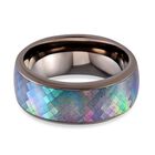 Perlmutt Ring Reiner Edelstahl IP-Schwarz-Plattierung (Größe 17.00)