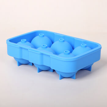 2er-Set Eisw&uuml;rfelbeh&auml;lter mit Deckel, Blau und Rot