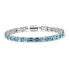 D'Joy AAA Blauer Zirkon Armband ca. 19 cm 925 Silber rhodiniert ca. 30,97 ct.