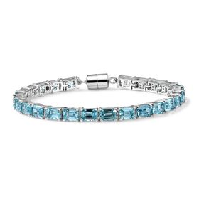 D'Joy AAA Blauer Zirkon Armband ca. 19 cm 925 Silber rhodiniert ca. 30,97 ct.