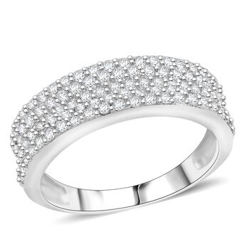 Lustro Stella Wei&szlig;er Zirkonia Ring 925 Silber rhodiniert (Gr&ouml;&szlig;e 17.00)