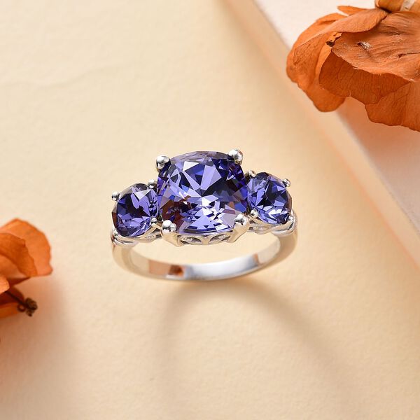 J Francis gefertigt mit SWAROVSKI- Tansanit Swarovski Kristall Ring image number 2