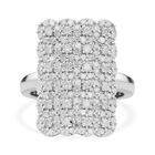 Weißer Diamant Ring 925 Silber platiniert (Größe 17.00) ca. 1.00 ct