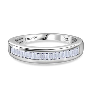 LUXURIANT VS-EF Labor Diamant Ring, 925 Silber rhodiniert - 0,50 ct.
