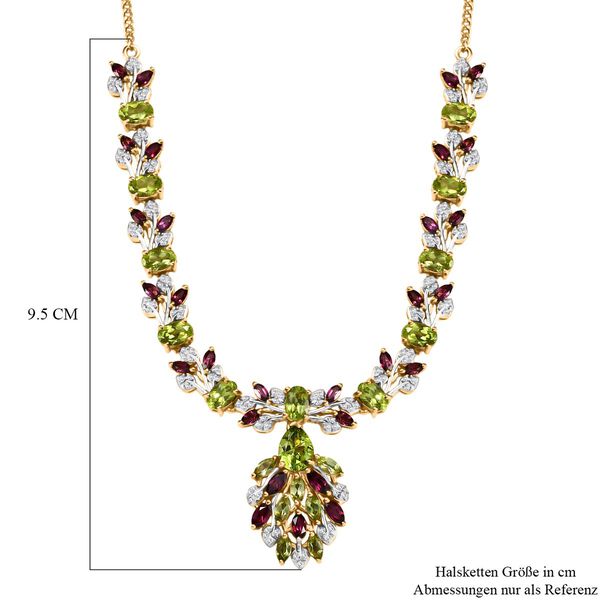 D’Joy Peridot, Rhodolith Granat and Zirkon zweifarbige Halskette, 45cm - 12,80 ct. image number 6
