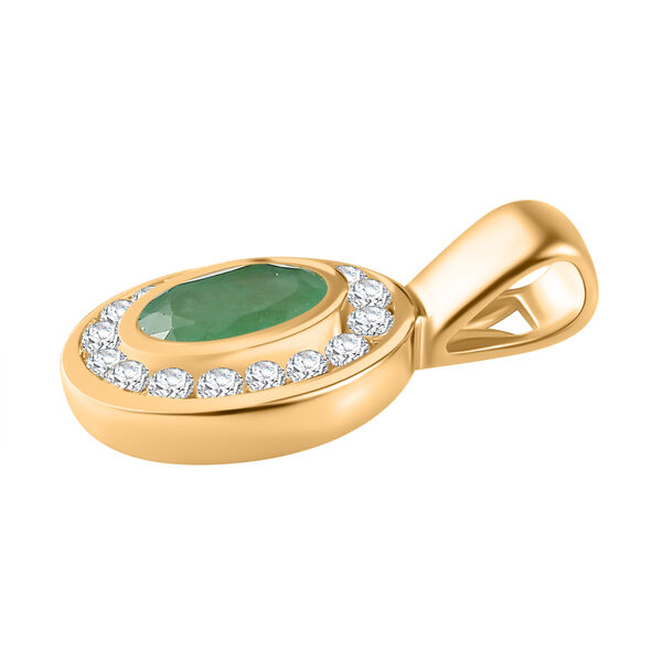 Kagem sambischer Smaragd und Zirkon-Anh&auml;nger - 1,24 ct. image number 4