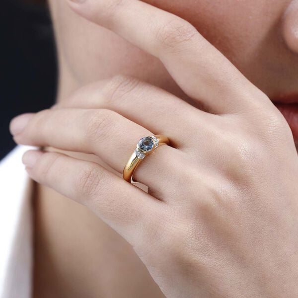 Grüner Tansanit und Zirkon-Ring - 0,59 ct. image number 3