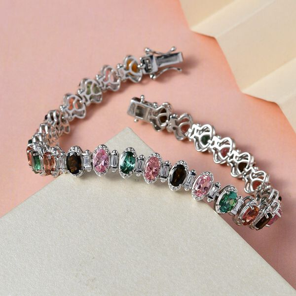 Multi Turmalin und Zirkon 19cm Armband - 13,50 ct. image number 2