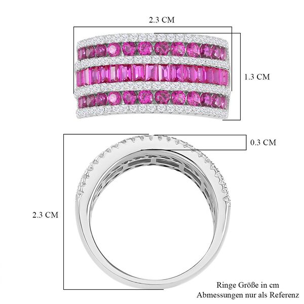 Rubin Zirkonia Ring, 925 Silber rhodiniert, (Größe 16.00) image number 6