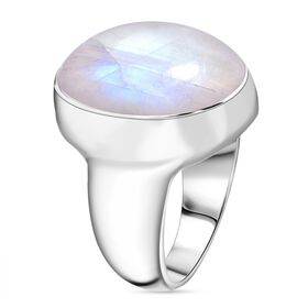 Royal Bali - Regenbogen Mondstein Ring 925 Silber (Größe 18.00) ca. 22.77 ct