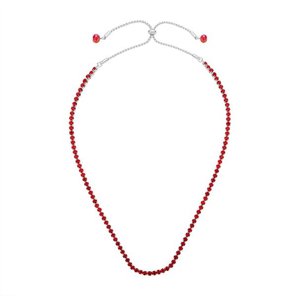 2er-Set- verstellbare rote Kristall-Halskette und Armband - 0,50 ct. image number 3