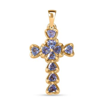 Tansanit Anh&auml;nger 925 Silber 750 Gelbgold Vermeil ca. 1.00 ct