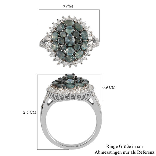 Alexandrit und Zirkon Ring 925 Silber platiniert  ca. 1,95 ct image number 7