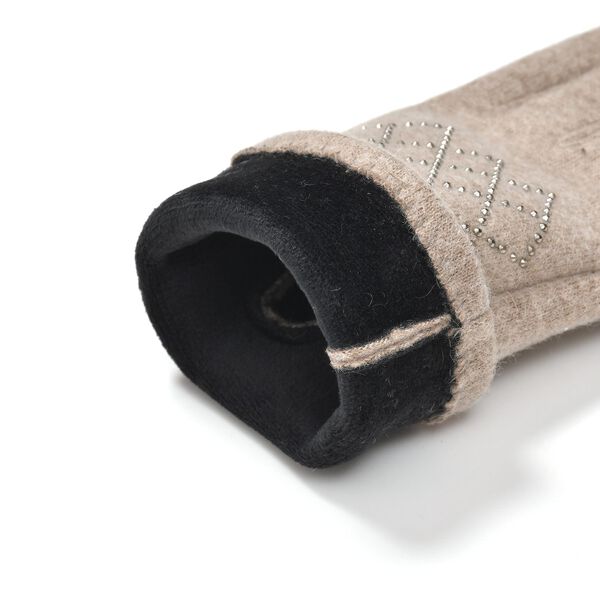 LA MAREY 2er-Set Kaschmir M&uuml;tzen und Handschuhen mit Mikropl&uuml;sch-Futter, Beige image number 7