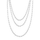 Mehrreihige Gliederkette im Paperclip-Design, Nickelfreies Messing, ca. 43 cm, Silbefarben