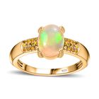 Natürlicher, äthiopischer Welo Opal und gelber Diamant-Ring - 1,30 ct. image number 4