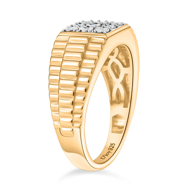 D'Joy wei&szlig;er Diamant Herrenring image number 5