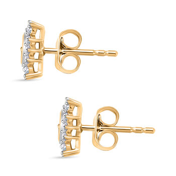 Smaragd und Moissanit Ohrringe - 0,76 ct.