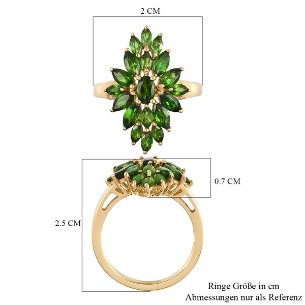 Nat&uuml;rlicher Chromdiopsid-Ring, 925 Silber vergoldet  ca. 2,40 ct image number 7