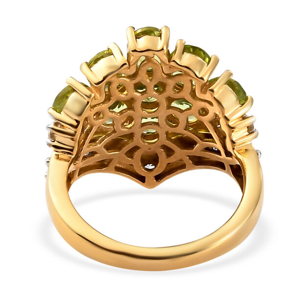 Nat&uuml;rlicher Peridot und Zirkon-Ring, 925 Silber vergoldet  ca. 3,95 ct image number 6