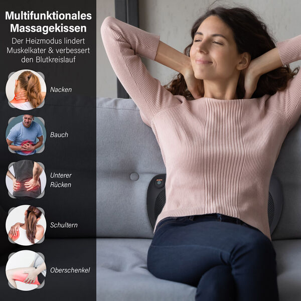 Shiatsu Massagekissen mit W&auml;rmfunktion, Schwarz image number 2
