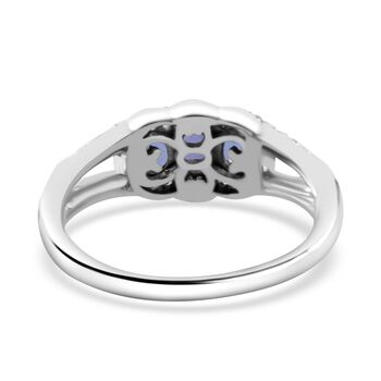 Tansanit und Zirkon Ring - 0,89 ct.