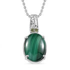 Malachit, Peridot Schmuckset Edelstahl ca. 11.10 ct