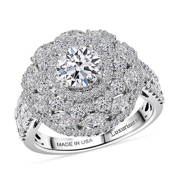 LUXURIANT DIAMOND - Lab Grown Diamant SI-GH Ring 925 Silber Rhodiniert (Gr&ouml;&szlig;e 20.00) (10-15 Werktage Lieferzeit) ca. 2,50 ct