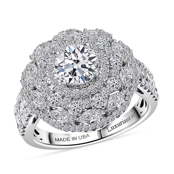 LUXURIANT DIAMOND - Lab Grown Diamant SI-GH Ring 925 Silber Rhodiniert (Gr&ouml;&szlig;e 20.00) (10-15 Werktage Lieferzeit) ca. 2,50 ct