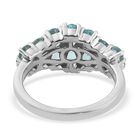 Blauer Apatit und Zirkon Cluster Ring 925 Silber Platin-Überzug image number 7