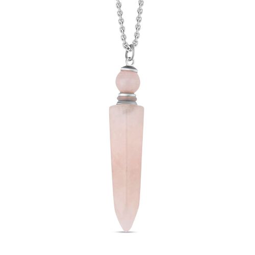 Rosenquarz Pendel Anhänger mit Kette, ca. 36.50 ct image number 0