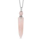 Rosenquarz Pendel Anhänger mit Kette, ca. 36.50 ct