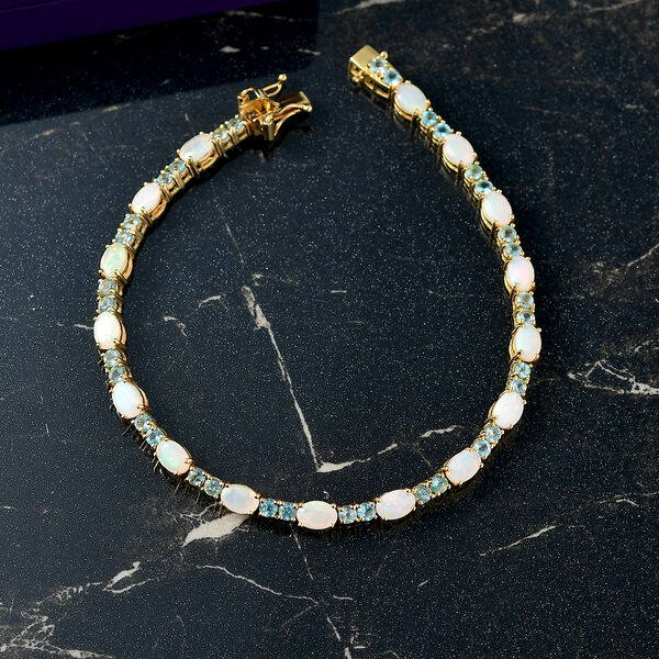 D'Joy AA Natürliches, äthiopisches Welo Opal und Betroka blaues Apatit Armband image number 2