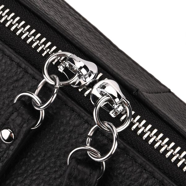 Crossbody-Bag aus Echtleder im Soft-Design, 30x8x16 cm, Schwarz image number 7