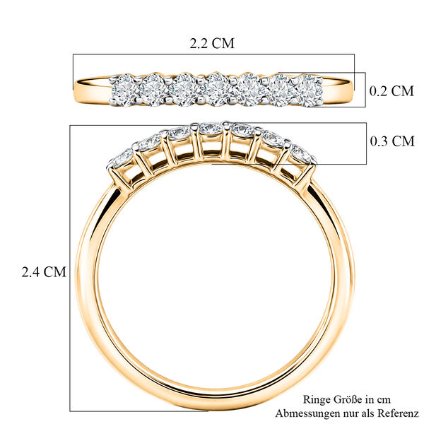 D'Joy SI-GH Labor Diamant Ring, 925 Silber 750 Gelbgold Vermeil - 0,25 ct. image number 6