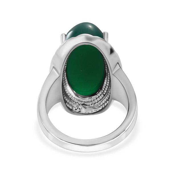 Verde Onyx Ring, 316L Edelstahl (Gr&ouml;&szlig;e 17.00) ca. 11.77 ct image number 6