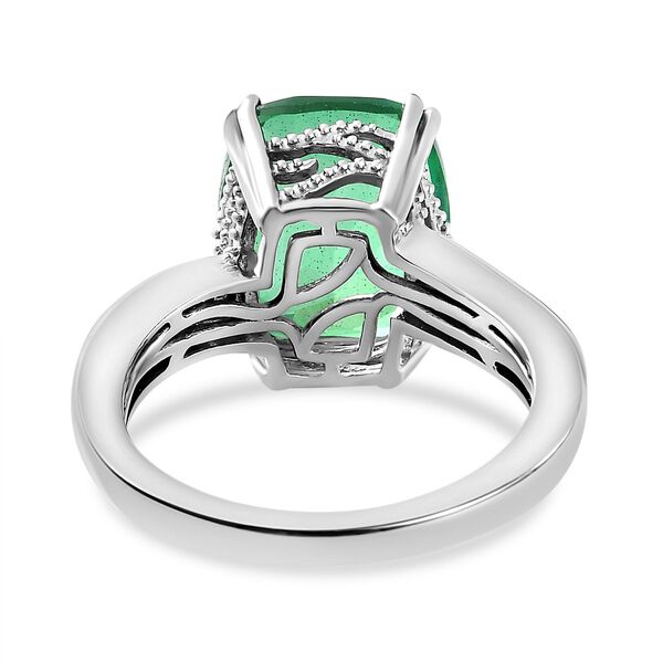 Pfau Quarz Triplette, Weißer Zirkon Ring 925 Silber platiniert (Größe 20.00) ca. 5.58 ct image number 6