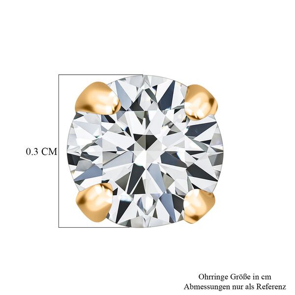 Moissanit Ohrringe, 925 Silber vergoldet - 0,25 ct. image number 4