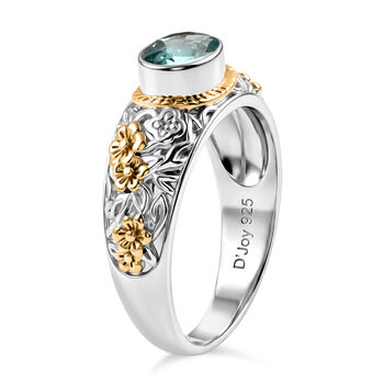 D'Joy Royal Bali -  Blauer Apatit Ring 925 Silber (Gr&ouml;&szlig;e 17.00) ca. 1.35 ct