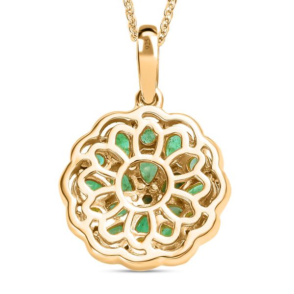 Kagem Sambischer Smaragd Anh&auml;nger, 925 Silber vergoldet, ca. 1.77 ct image number 5