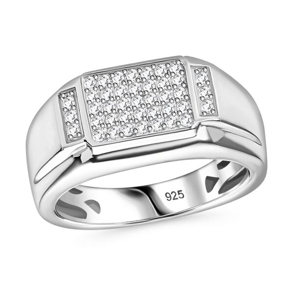 Moissanit Ring, 925 Silber platiniert - 0,41 ct. image number 4