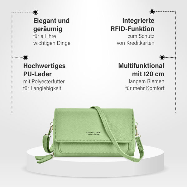 Crossbody-Tasche mit RFID-Schutz, Gr&uuml;n image number 3