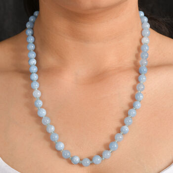 EverTrue Milchige Aquamarin und blaue Apatit 50cm Halskette - 170 ct.