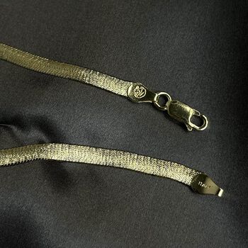 Italienisches Fischgr&auml;t-Armband, 925 Silber vergoldet, ca. 19 cm, ca. 3,74g