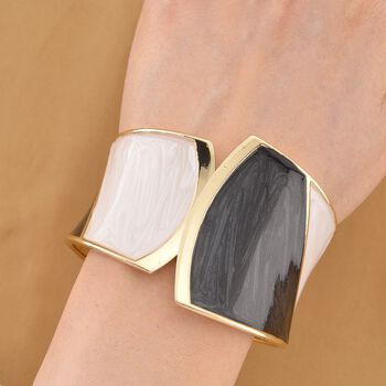 Emaille-Armreif im Colorblock-Design, 17cm, Schwarz