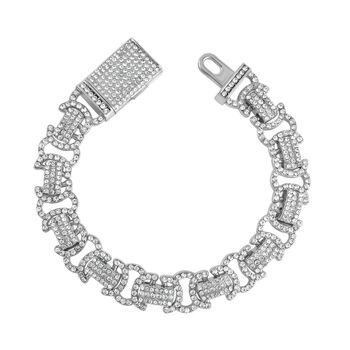 Wei&szlig;er Kristall Armband, ca. 20 cm, silberfarben