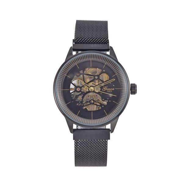 Reiner Edelstahl IP-Schwarz-Plattierung Uhren 10.25 cm ca. 35,00g