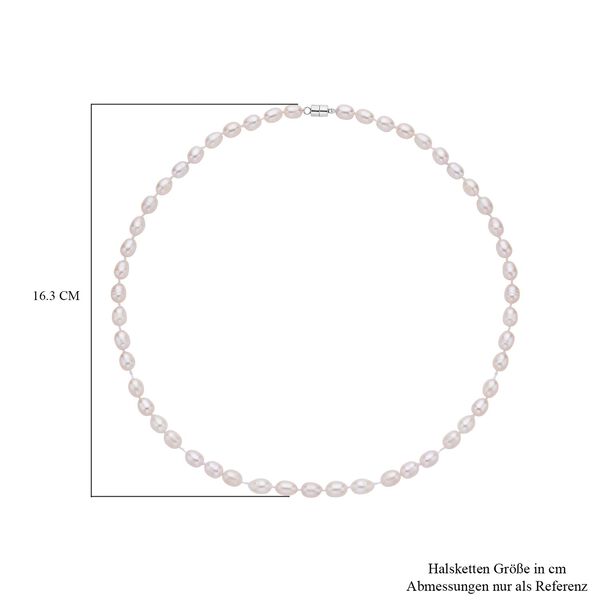 Weiße Süßwasser Perlen Halskette, 45 cm - 125 ct. image number 5